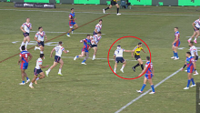 Luke Keary was fined for holding on to referee Gerard Sutton. 