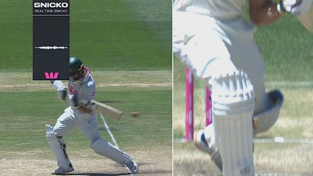 Jake Weatherald survived a contentious DRS review that was given not out, despite snicko suggesting he'd got an edge.