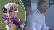 Adam O'Brien was furious in the final minutes of his side's clash. 