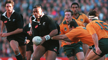 Jonah Lomu in 1995 at the Sydney Football Stadium, the last time a daytime Bledisloe Cup was held in Sydney.