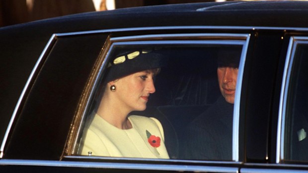 Diana in a car with Charles