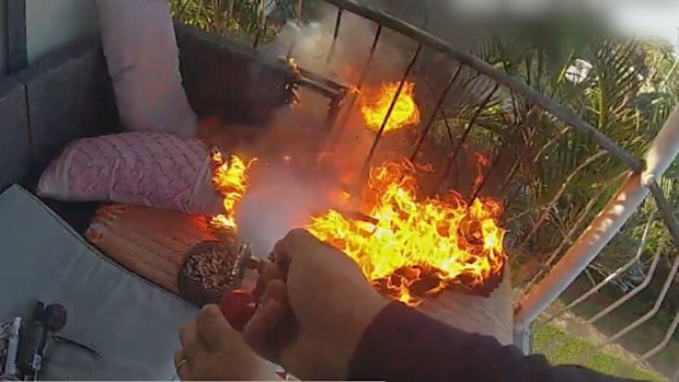 Ingham balcony fire hero Spiderman cop Queensland