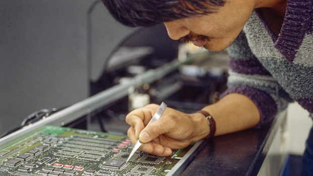 The first Apple Computer was a favourite with hobbyists with its simple design and ability to be expanded as the user wanted.
