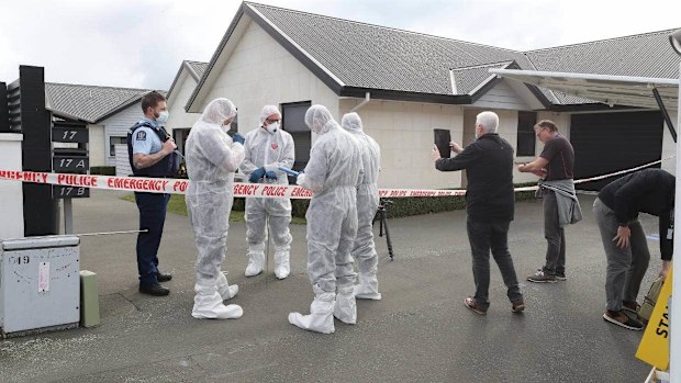 Forensics officers were brought in to examine the property.