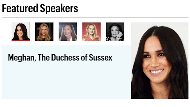 Meghan is one of many female leaders speaking at the event.