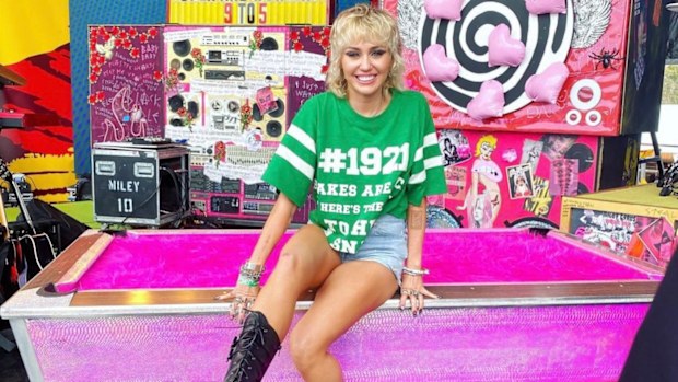 Miley Cyrus performs TikTok Tailgate