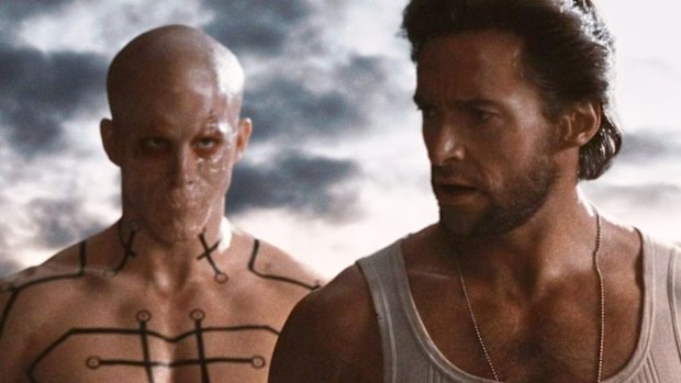 Ryan Reynolds as Deadpool and Hugh Jackman as Wolverine in X-Men Origins: Wolverine.