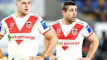 Blake Lawrie and Andrew McCullough of the Dragons