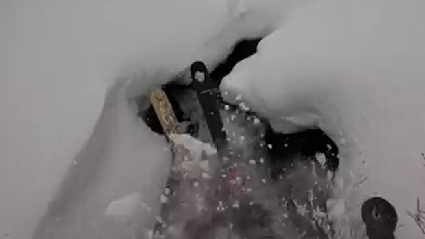 New Zealand man Sean Toms had a frightening run down a backcountry ski area, when he plummeted into an underground waterfall.