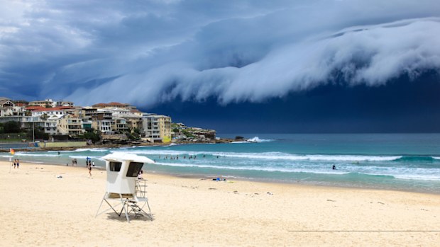Bondi Beach - Sydney Australia. A massive storm sweeps through Sydney