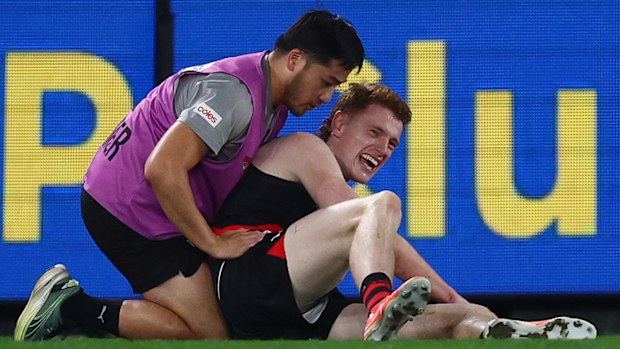 Lewis Hayes has torn his ACL on debut.
