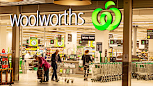 Sydney, Australia 2021-01-07: Exterior view of Woolworths Miranda supermarket during the COVID-19 pandemic lockdown
