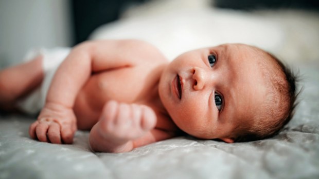 Newborn baby laying down