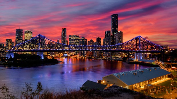 Brisbane's Story Bridge at twilight