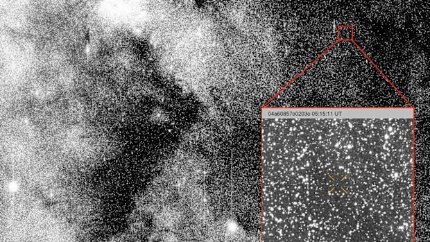 This image shows the observation of comet 3I/ATLAS when it was discovered on July 1, 2025. The NASA-funded ATLAS survey telescope in Chile first reported that the comet originated from interstellar space.