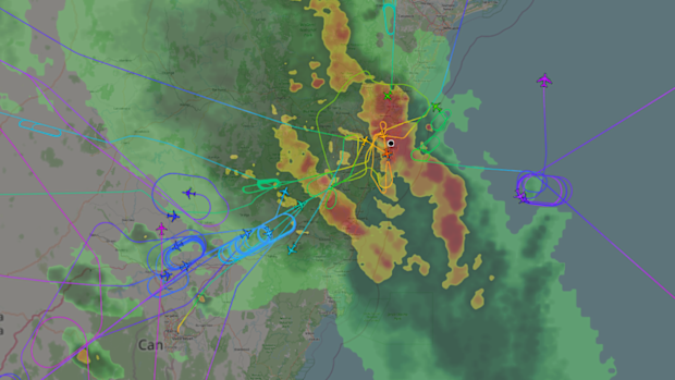 Severe thunderstorms over Sydney airport