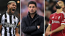 Joelinton, Mikel Arteta and Mohamed Salah.