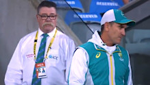 Justin Langer fumes at David Boon.