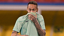 Neymar at Brazil training ahead of the round of 16. 