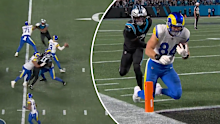 Matthew Stafford throws a touchdown to Colby Parkinson.