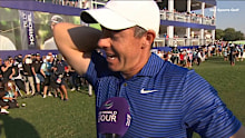 Rory McIlroy fought back tears in an emotional interview.