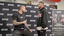 Tyson Pedro and Kris Terzievski at the Uncaged press conference.