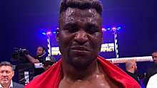 An emotional Francis Ngannou.