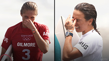 Steph Gilmore and Sally Fitzgibbons after their Olympic exits.