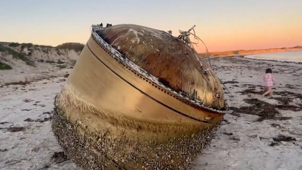 Mystery object washes up on beach near Green Head, WA.