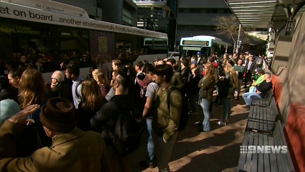 Queues were lengthy to get onto replacement buses.
