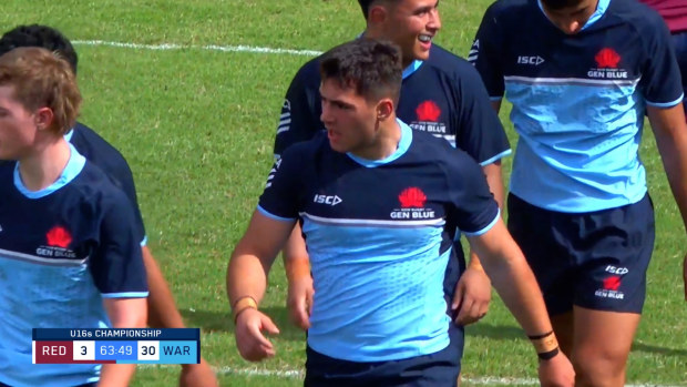 Zach Fittler in action for the NSW under-16 rugby team.