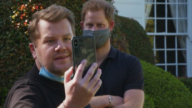 James COrden and Prince Harry