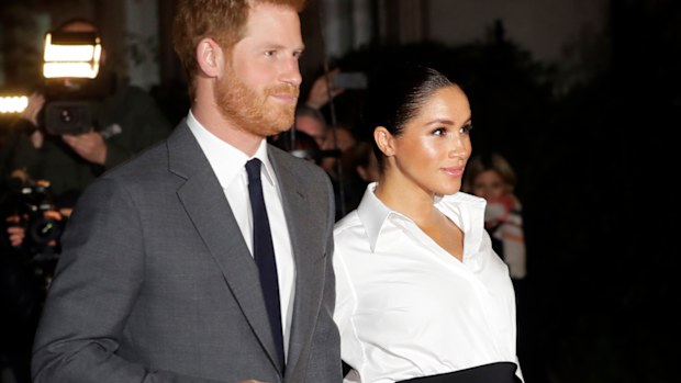 Britain's Prince Harry and Meghan, Duchess of Sussex arrive at the annual Endeavour Fund Awards in London, Thursday, Feb. 7, 2019.