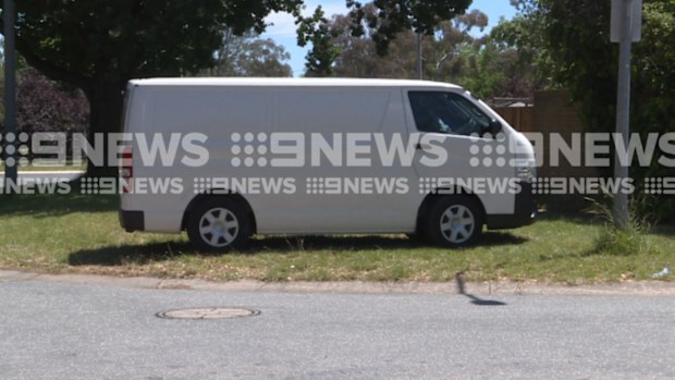 The van allegedly used in an attempt to ram two teenagers. (9NEWS)