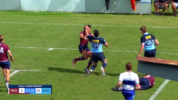 Zach Fittler in action for the NSW under-16 rugby team.