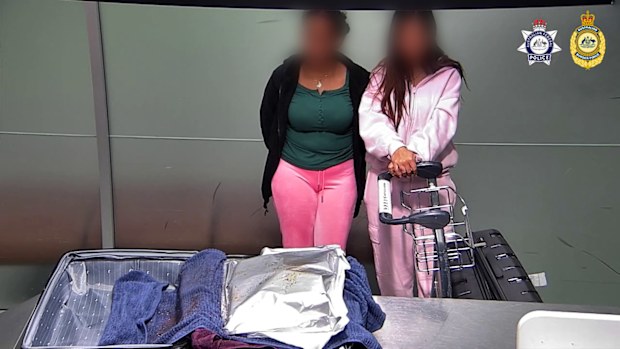 Two 18-year-olds flew from Hong Kong to Brisbane on Thursday and were stopped by Australian Border Force officers.