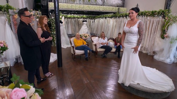 Bride to be Mel tries on dress one  in Season 2 of Say Yes to the Dress: Lancashire