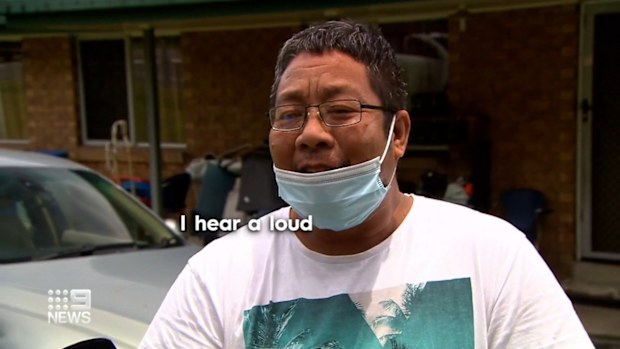 The hero neighbour ran into the house fire with a fire extinguisher to help put out the flames.   The house took significant internal damage after the e-scooter that was plugged in to charge in the living room exploded inside the home in Darra in Brisbane at 4am.