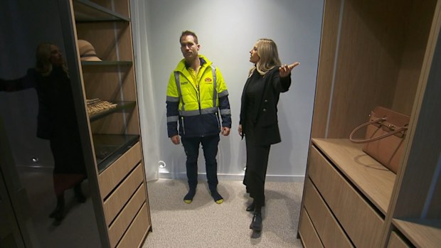 The Block 2023 Dan v Dani master bedroom and walk in robe
