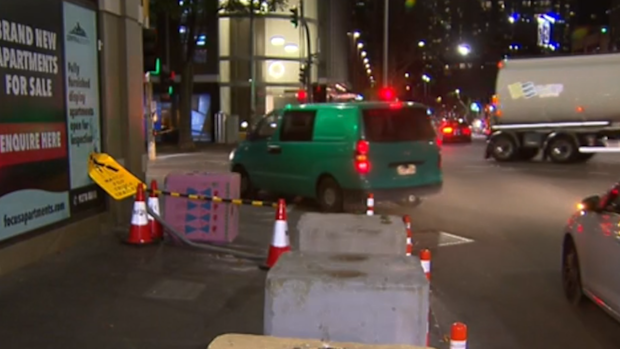 Bollard at dangerous Melbourne corner destroyed days after installation