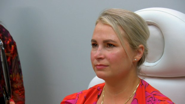Holly was left with a Botched nose after one surgery. 