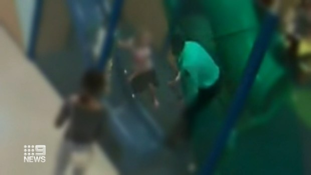Mohammed Al Bayati was captured on security footage coaxing a little girl away from a playground at DFO Homebush.