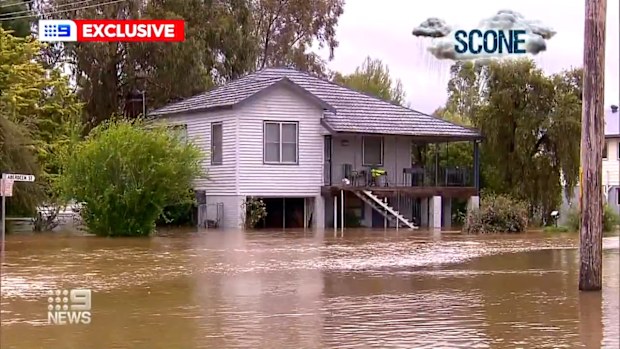 At least 77 homes need to be evacuated due to dangerous flash flooding in the Upper Hunter region town of Scone in New South Wales.