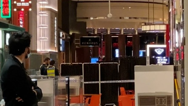 A man is fighting for life after being attacked in the food court at Crown in Melbourne.