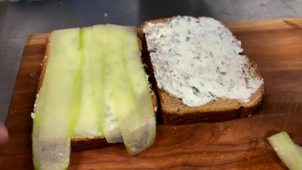 The filling for Chef Darren McGrady's cucumber sandwiches