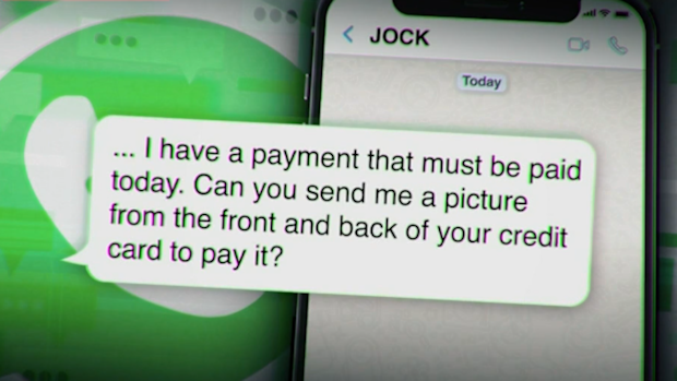 "I have a payment that must be paid today. Can you send me a picture from the front and back of your credit card..."