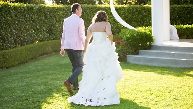 Jess' dress provided by The Sposa Group.