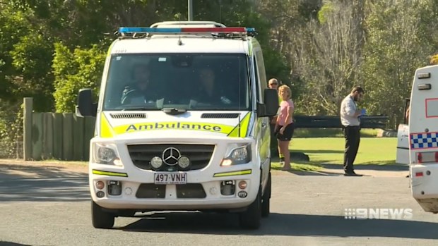 An 82-year-old woman and 50-year-old man were rushed to hospital with slashed throats after being attacked in their Hervey Bay home in Queensland. Picture: 9NEWS.