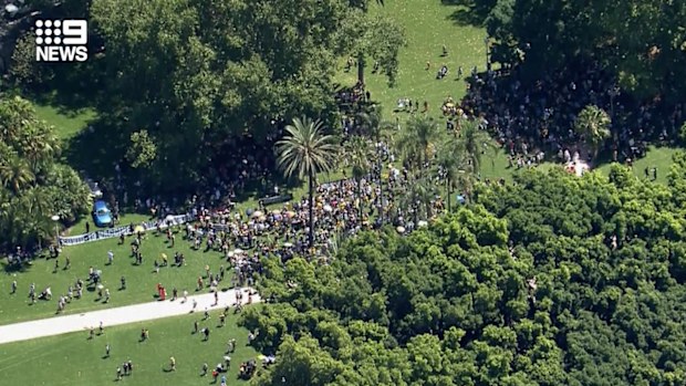 Hundreds of people were at The Domain in Sydney today.