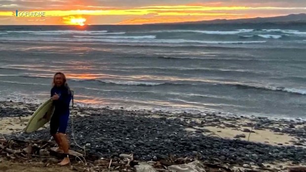 A 61-year-old surfer in Hawaii managed to begin swimming toward shore after a shark bit off a portion of his leg near a beach on Maui, witnesses and authorities say.